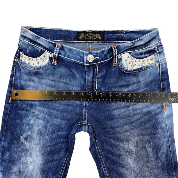 VO‎ Jeans Trendy Tie-Dye Style Blue Straight Legs Jeans Size 30 - Picture 15 of 16